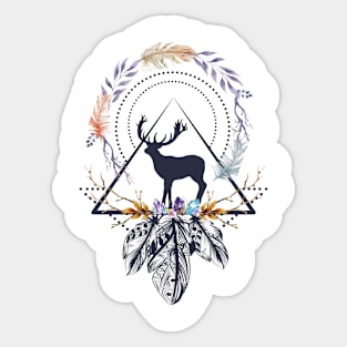 Roses And Antlers Sticker